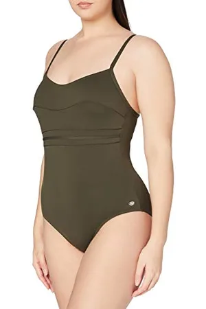 Haute Pression A1001 - Maillot de bain une pièce - Uni - Femme - Vert,FR: 42 (Taille faricant: 42)