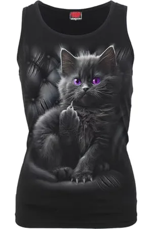 Spiral Cattitude - Razor Back Top - L