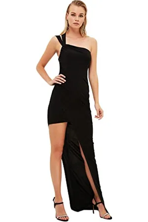 Trendyol Women Maxi Shift Fitted Knit Evening Dress, ,42