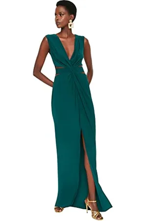 Trendyol Women Glam Maxi Shift Regular fit Knitted Evening Dress