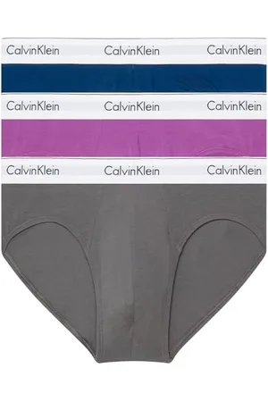 Calvin Klein Men Hip Briefs Stretch Cotton Pack of 3, Multicolor (Eiffle Tower Poisidon Dahlia), S