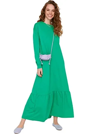 Trendyol Women Modest Maxi Smock Dress Regular Knit Modest Dresses