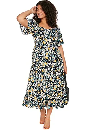 Trendyol FeMan Plus Size Maxi Basic Relaxed fit Woven Plus Size Dress