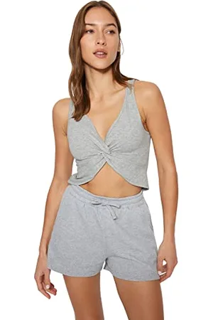 Trendyol Women Loungewear Regular fit Basic V Neck Knitted Blouse