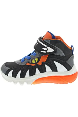 Geox J CIBERDRON BOY D Sneaker, Black/Orange, 10 UK Child