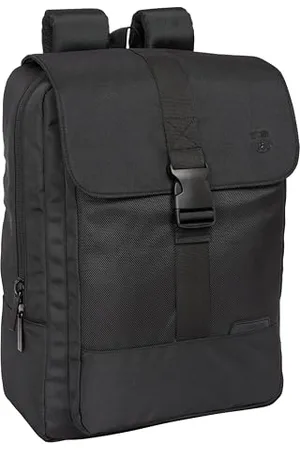 Safta F.C. BARCELONA PREMIUM – Laptop Backpack 13.3 Inch and USB with Flap, Ideal for Young People of Different Ages, Comfortable and Versatile, Quality and Resistance, 29 x 12 x 39 cm, Black,