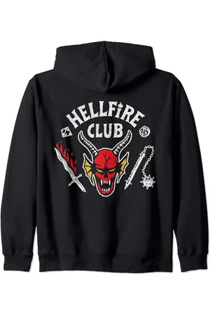 Stranger Things Logo Hellfire Club Classic Fan Memorabilia Zip Hoodie