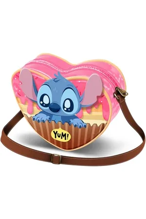Disney Lilo and Stitch Muffin-Casual Heart Shoulder Bag, Pink, 21 x 15.5 cm