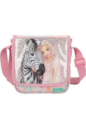 Depesche TOPModel Wild 12789 Small Shoulder Bag in with Model Motif and Colourful Animal Pattern, Bag with Adjustable Shoulder Strap and Front Flap