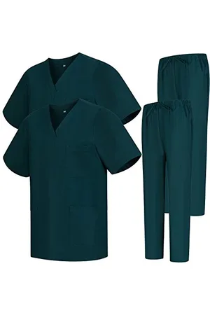 MISEMIYA Pack * 2 Pcs - Uniforms Unisex Scrub Set – Medical Uniform with Scrub Top and Pants - Ref.2-8178 - Small