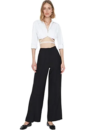 Trendyol Women High Waist Wide Leg Regular fit Trousers