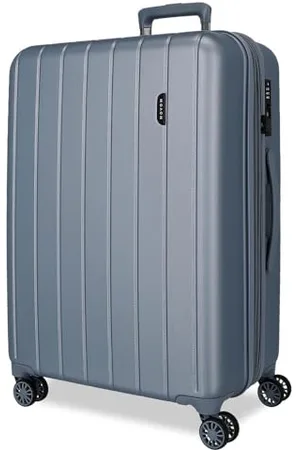 MOVOM Wood Blue Big Suitcase 52x75x33 cm Rigid ABS TSA Lock 109 Litre 4.9 kg 4 Double Wheels