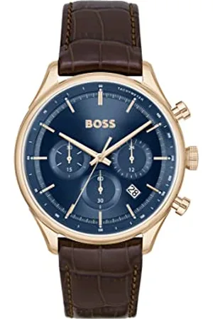 HUGO BOSS Chronograph Quartz Watch for Men with Brown Leather Strap - 1514050
