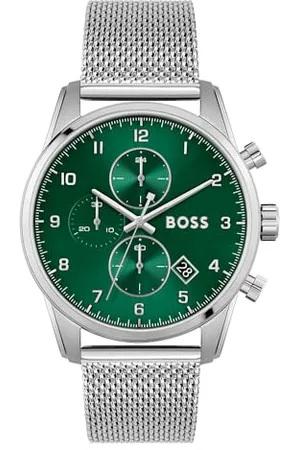 HUGO BOSS Chronograph Quartz Watch for Men with Silver Stainless Steel mesh Bracelet - 1513938
