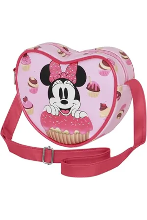 Disney Minnie Mouse Muffin-Casual Heart Shoulder Bag, Pink, 21 x 15.5 cm