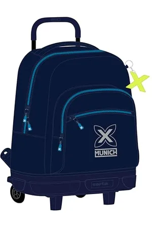 Safta Munich Nautic – Large Backpack with Wheels, Compact, Removable, Ideal for Children of Different Ages, Comfortable and Versatile, Quality and Resistance, 33 x 22 x 45 cm, Blue,