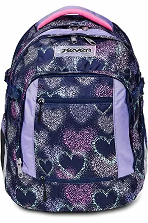 7 for all Mankind Backpack, UPDOWN TWICE SHADING HEART Eco-friendly Ergonomic Knapsack, for Teen Girls& Boys - For School, Sport, Free Time, with Side Pockets, many Compartments, Shoulder Straps Adjustment System