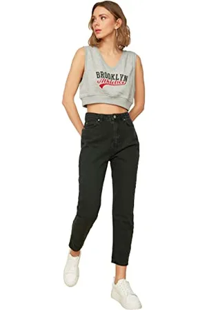 Trendyol Woman Basics High Waist Straight Leg Mom Jeans
