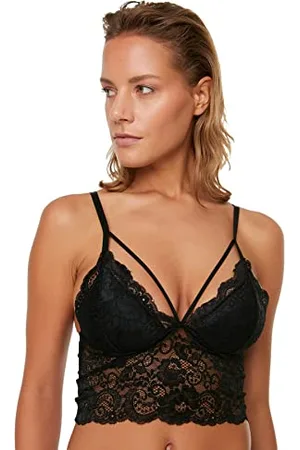 Trendyol Women Underwear Bralette Bustier V Neck Knit Bra