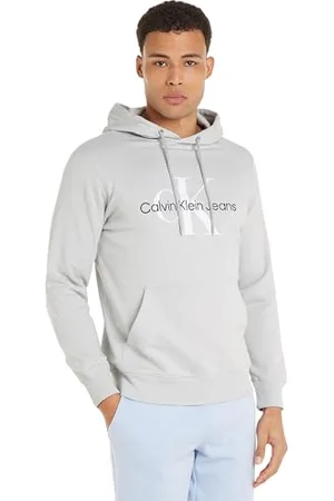 Calvin Klein Men Hoodie Seasonal Monologo Regular, Grey , XXL