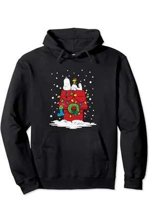 Peanuts Snoopy Woodstock Christmas Lights House Pullover Hoodie