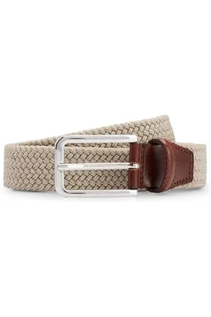 HUGO BOSS Mens Clorio Sz30 Woven belt with leather facings