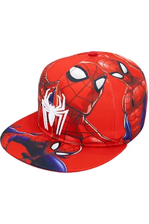 Marvel Comics Mens Spiderman Character Costume Embroidered/Printed Snapback Flatbrim Baseball Cap Hat