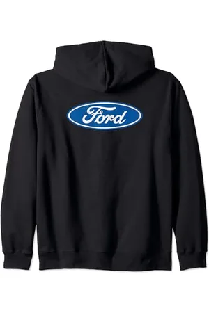 Tom Ford Distressed Blue Oval Logo Zip Hoodie