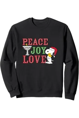 Peanuts Christmas Snoopy Holding Woodstock Peace Joy Love Sweatshirt