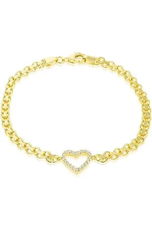 Amazon Sterling Silver Cubic Zirconia Heart Bracelet