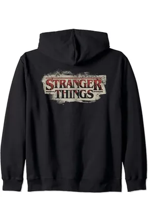 Stranger Things Logo Stencil Drip Vintage Retro Supernatural Zip Hoodie