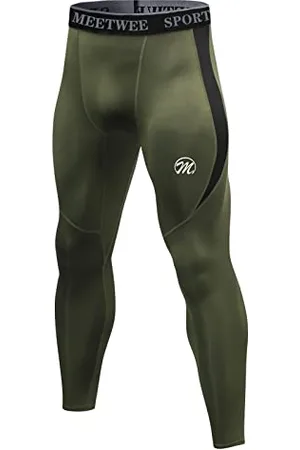 MEETWEE Mens Compression Leggings, Running Tights Cool Dry Base Layer Bottom Sports Pants for Workout Training Jogging