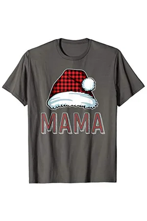 The Plaid Boutique Mama Santa Plaid Red Family Matching Christmas Pajamas T-Shirt