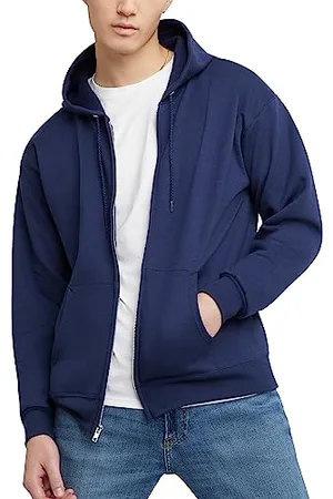Hanes Mens Full-zip Eco-smart Hoodie Athletic-sweatshirts, , M UK