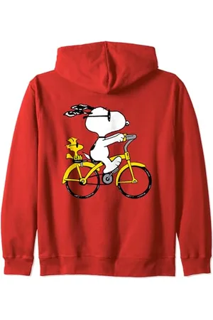 Peanuts Snoopy & Woodstock Riding Bike Zip Hoodie