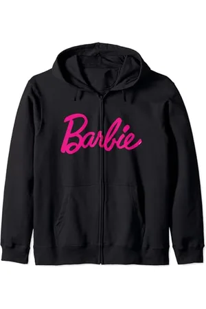 Barbie Womens Official Pink Logo Zip Hoodie