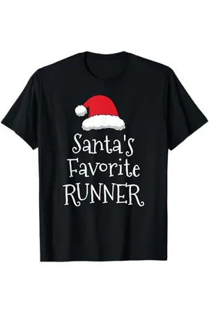 Christmas Santas Favorite Runner - Funny Running Gift T-Shirt