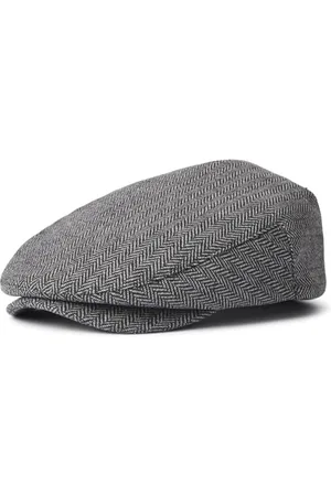 Brixton Hats Hooligan Herringbone Flat Cap - Grey-Black XL