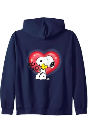 Peanuts Snoopy Woodstock Airbrush Heart Zip Hoodie
