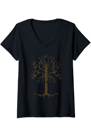 Lord of the Rings Womens Lord Of The Rings Tree of Gondor V-Neck T-Shirt