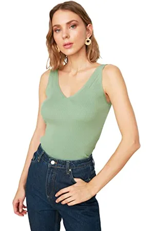 Trendyol Women Regular fit Bodycon Scoop Neck Knitwear Blouse