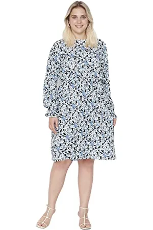 Trendyol Women Plus Size Maxi A-line Relaxed Woven Plus Size Dress