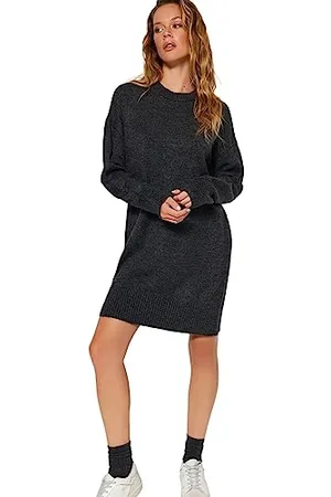 Trendyol FeMan Shift Oversize Knitwear Dress, ,S