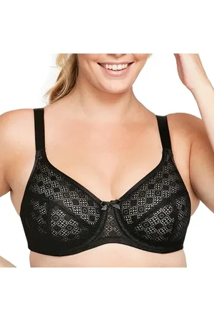 Glamorise Full Figure Plus Size Lace Comfort Wonderwire Bra Underwire #9855