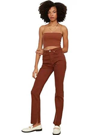 Trendyol Women High Waist Straight Leg Flare Jeans
