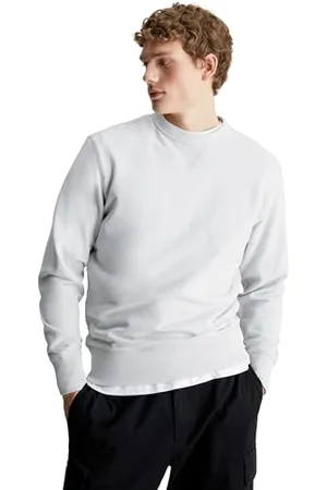 Calvin Klein Men Sweatshirt Badge Crew Neck no Hood, Grey , XXL
