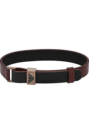 Emporio Armani Bracelet for Men Essential, Length: 275MM, Width: 14.4MM black, brown Stainless Steel Bracelet, EGS2936200