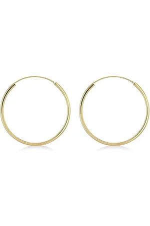 Amazon Gold Gilded Sterling Silver Tube Medium Hoop Earrings
