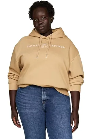 Tommy Hilfiger Women’s Regular Fit Logo Hoodie, Green (Classic Khaki), 22