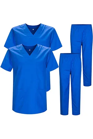 MISEMIYA Pack * 2 Pcs - Uniforms Unisex Scrub Set – Medical Uniform with Scrub Top and Pants - Ref.2-8178 - Large